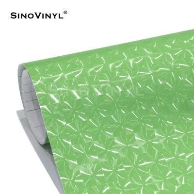 SINOVINYL 1.52x28M/5x91FT Green Color 3D Vinyl Stickers Rolls For Car Decoration