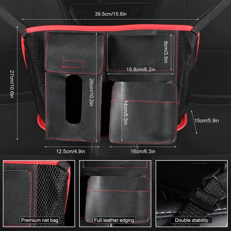 Car Net Pocket Handbag Holder Car Purse Holder Auto Mesh Organizer Backseat Between Seats Car Net Pocket Car Mesh Organizer for Tissue Handbag