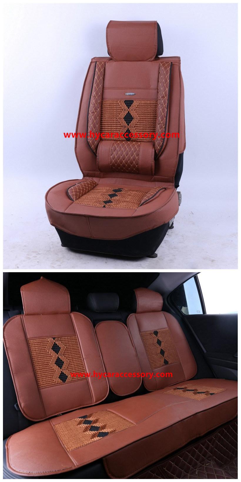 Car Accessories Car Decoration Cushion Universal Black Ice Silk PU Leather Auto Car Seat Cover