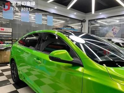 Factory Direct Sales Fluorescent Green Metallic Car Wrap Film Magic Car Wrapping Vinyl Film