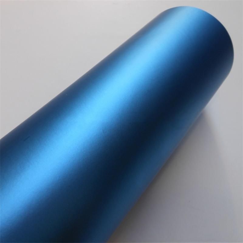 Air Bubble Free Satin Matte Chrome Blue Car Wrap Vinyl Film