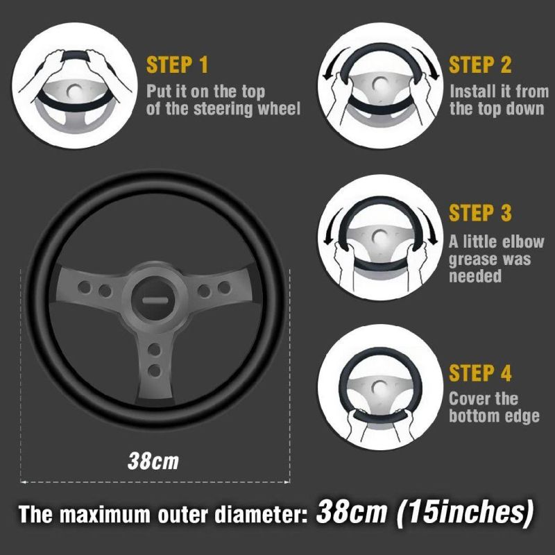 Car Shiny Steering Wheel Cover Car Men′s and Women′s Sky Cute General Motors 14.5 15-Inch Anti-Skid Wave Wheel Cover