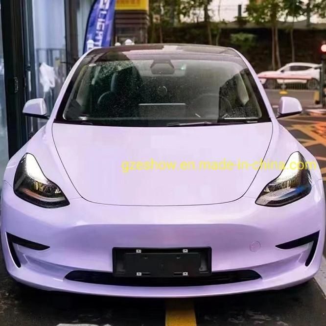 Glossy Light Purple Film Vinyl Metal Paint Color Foil for Car Wrap