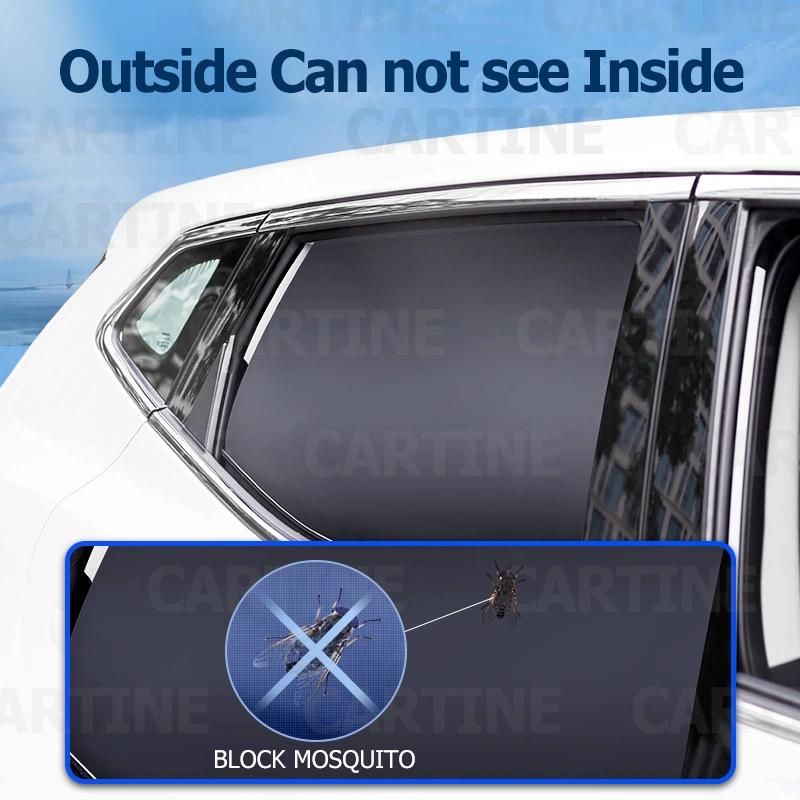 Double Layer White Cloud Magnetic Cartoon Car Sunshade Curtain