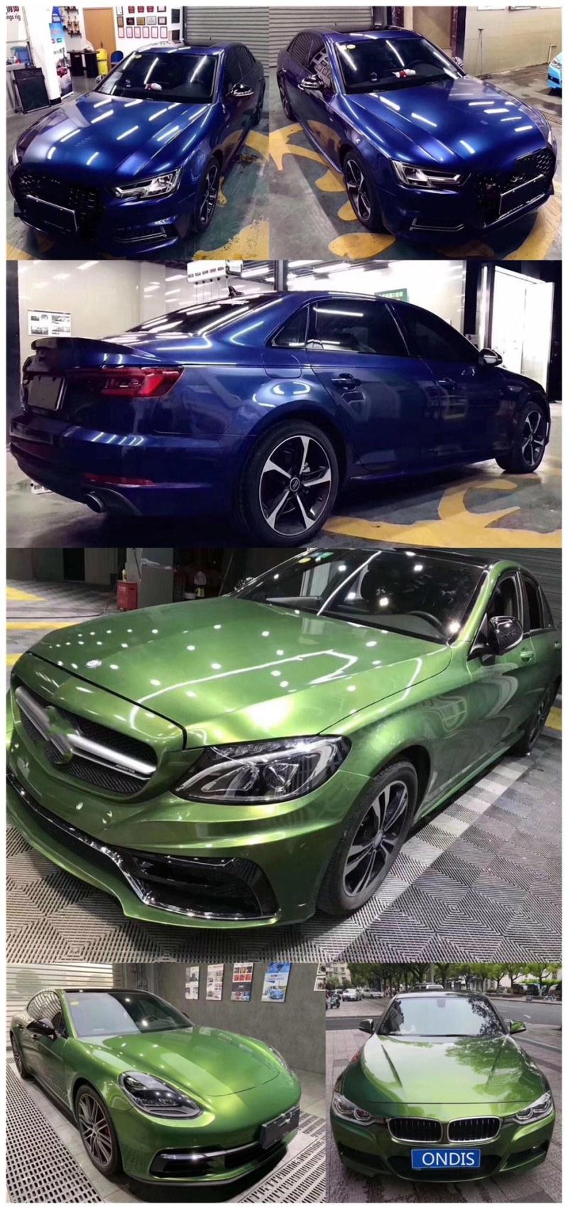 Glossy Crystal Metal Car Color Changing Vinyl Film 1.52*18m PVC Glossy Vinyl Film Wrap