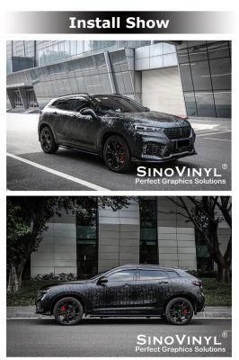 SINOVINYL 3D Ghost Black Vinyl Car Body Wrap Sticker Auto Vinyl Wrapping Film