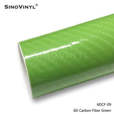 SINOVINYL 6D Red Color Carbon Fiber Vinyl Film Sticker Car Decoration Waterproof 1.52x18M Roll