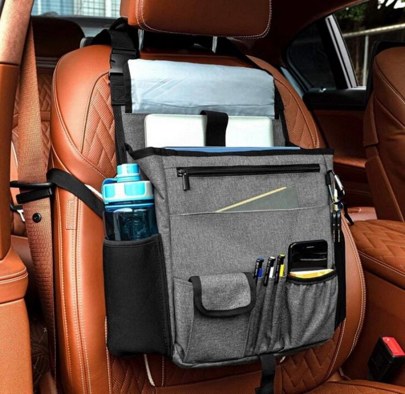 Hanging Trunk SUV Backseat Storage Bag Car Back Seat Truck Organizer with Lid and Adjustable Shoulder Strap