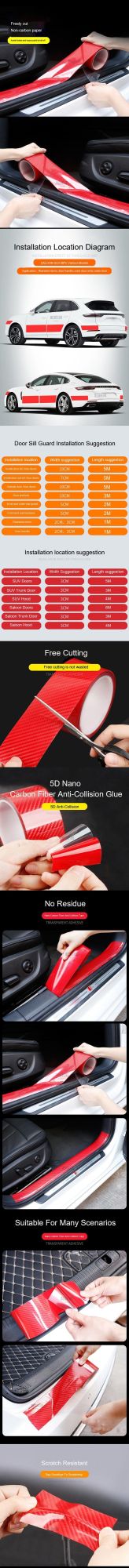 5D Nano Carbon Fiber Anti-Collision Decorative Film