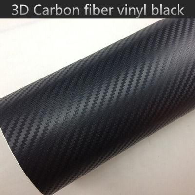 Wholesale Factory Price 3D Carbon Fiber Black Vinyl Wrap Film with Air Release