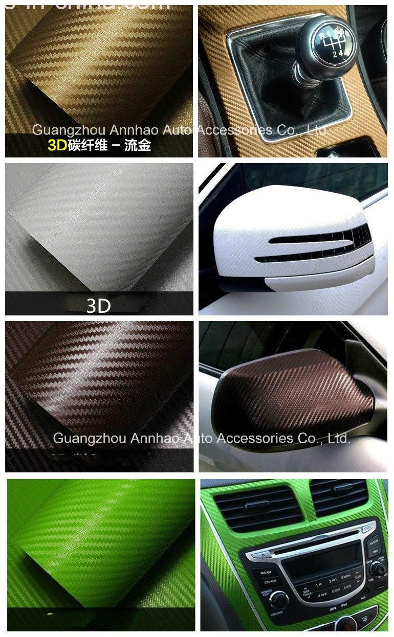 Factory Wholesale Car Decal Vinyl Car Sticker 3D Carbon Fiber Wrap