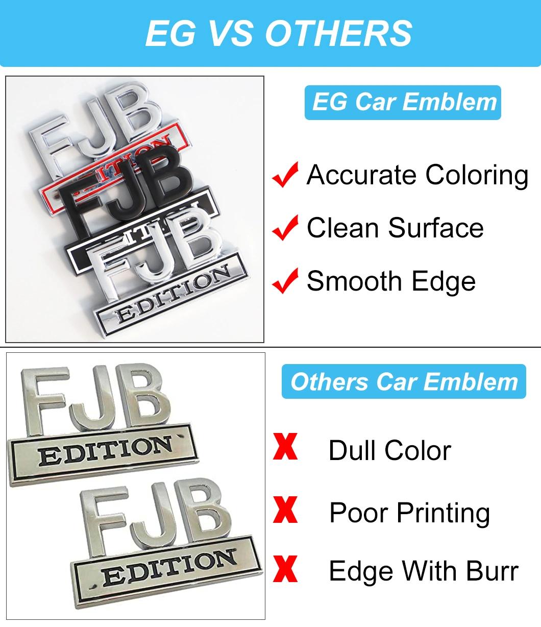 Fjb Car Plastic Emblem Logo Sticker with Over 25 Years Experience and ISO Certs