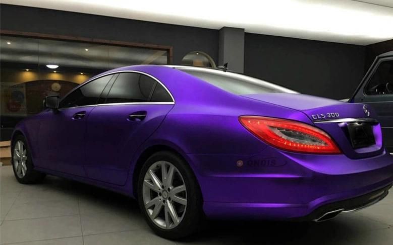 Annhao Hot Selling 1.52*18m Air Release Purple Matte Chrome Metallic Car Vinyl Vehicle Wrap