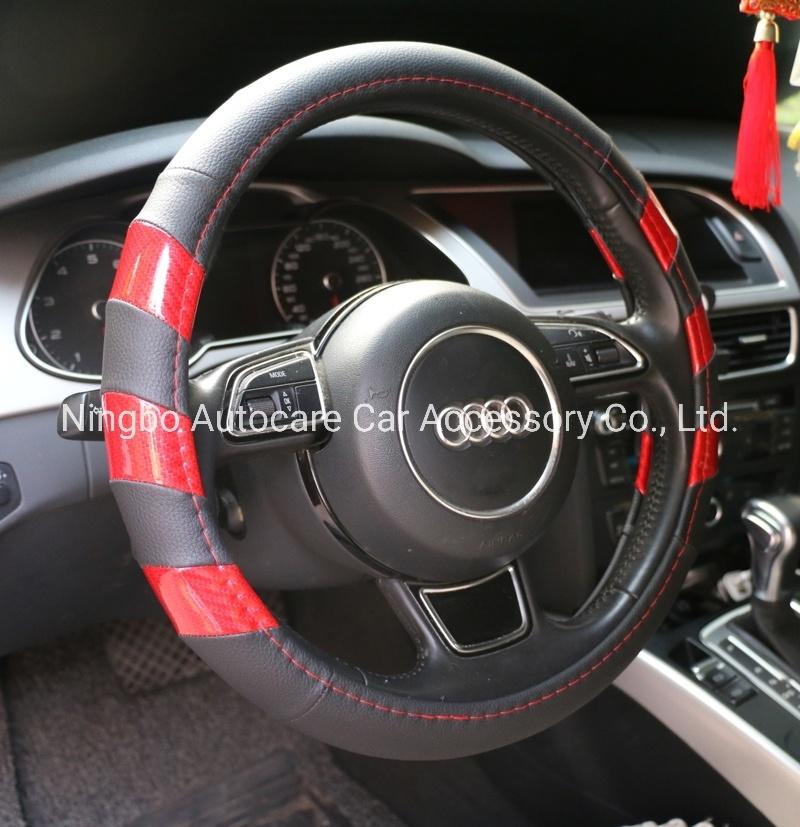 High Qulaity Carbon Fiber PVC Leather Steering Wheel Cover