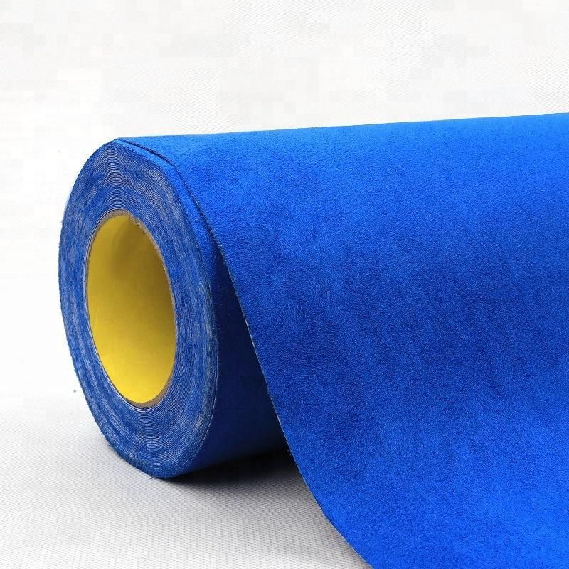 Blue Suede Fabric Car Wrapping Sticker Car Interior Wrap Vinyl Decoration Film