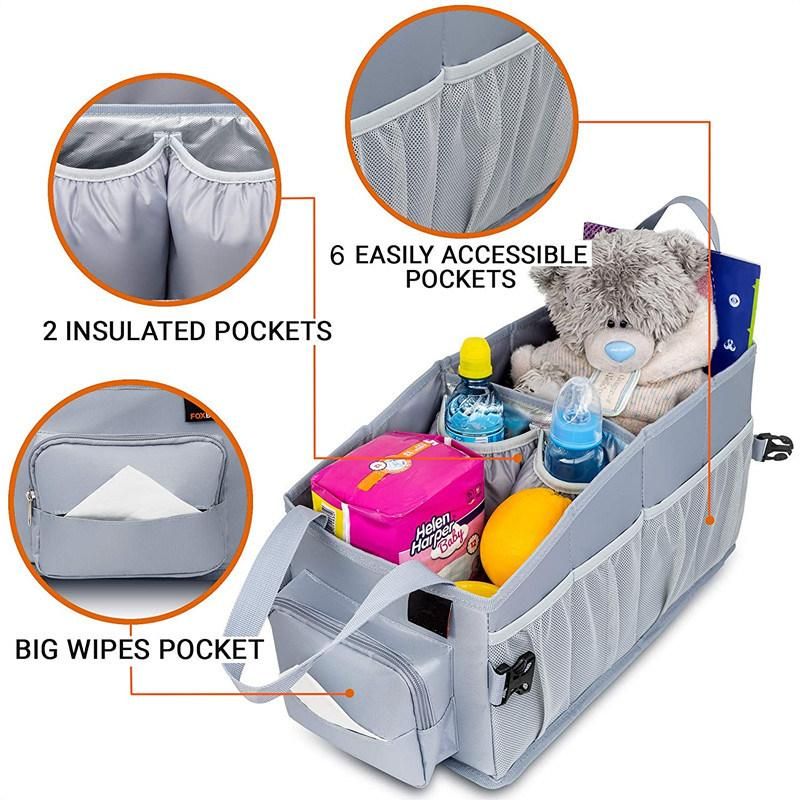 Collapsible Car Storage Box, Car Cargo Trunk Storage Organizer, Foldable Car Trunk Organizer with Non Slip Bottom