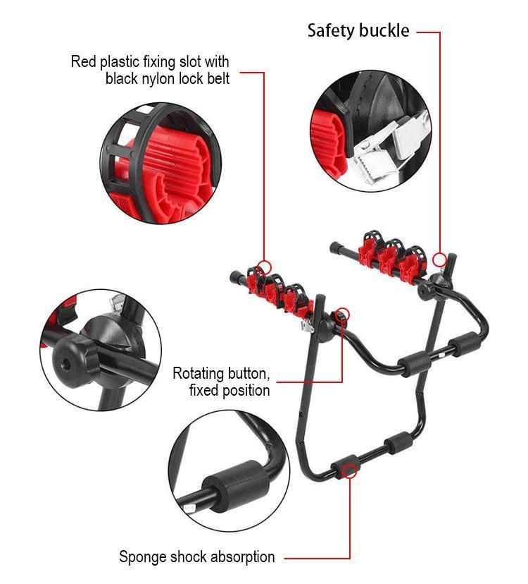 Portable Bike Folding Car Rear Carrier Mounted Bicycle Rack