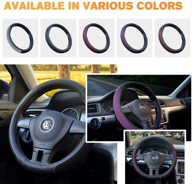 The Steering Wheel Cover Is Made of Super-Fine Fiber Leather Viscidity, Breathable, Non-Slip, No Peculiar Smell, Warm in Winter and Cool in Summer, New Purple