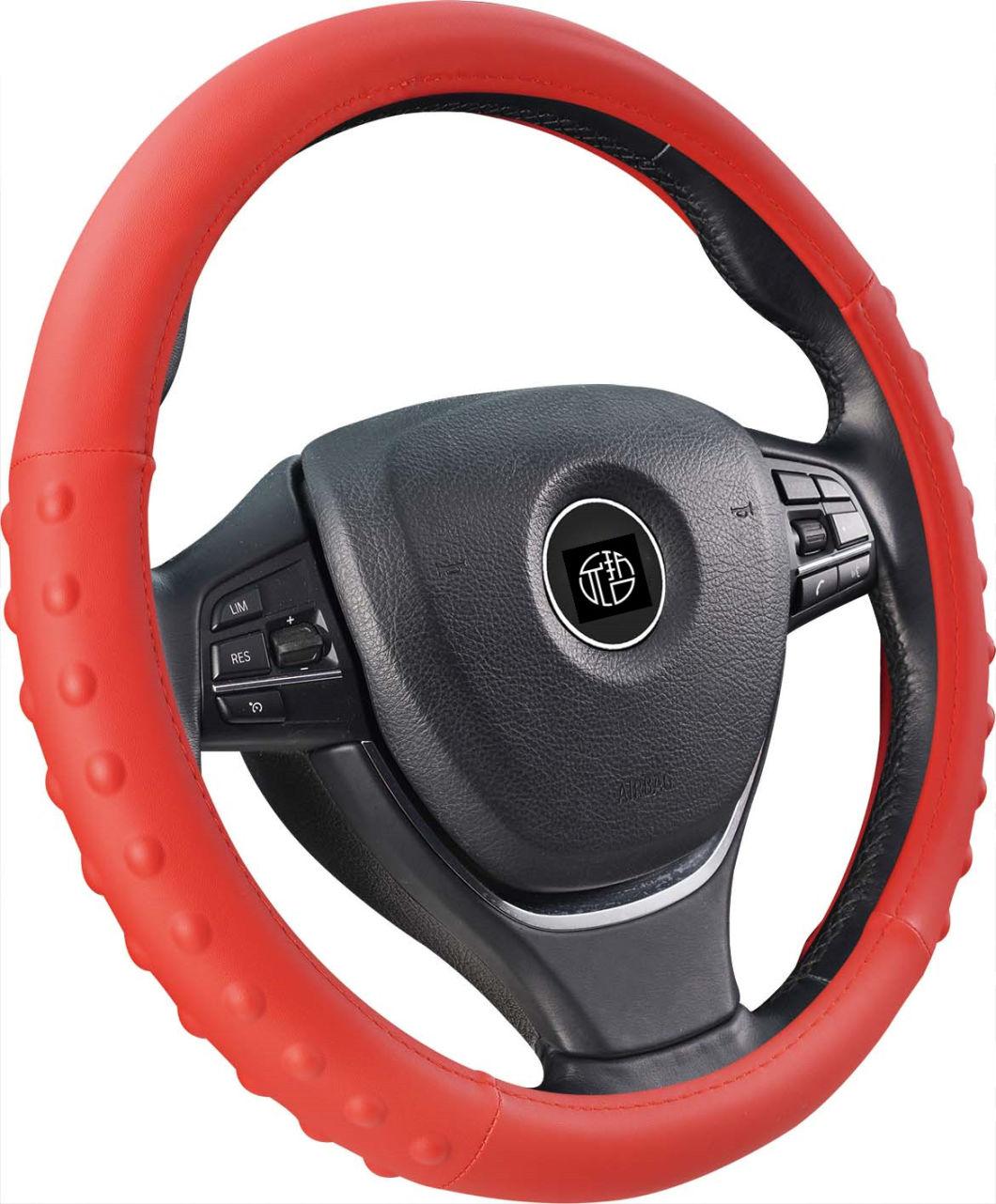 Universal Wholesale Anti-Slip PVC Leather Steering Wheel Cover with Massage Grip