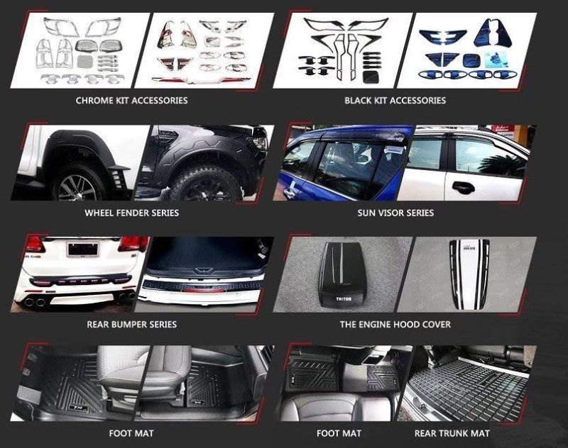 Black High Quality Body Trims for Prado 2018