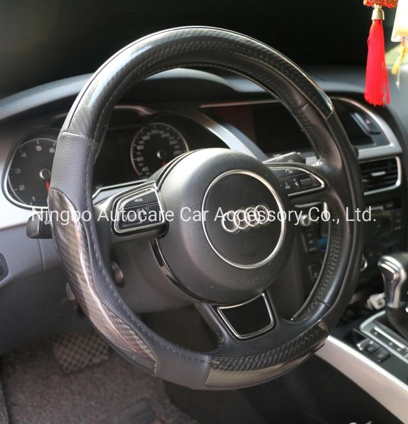 PVC Leather Carbon Fiber Steering Wheel Cover