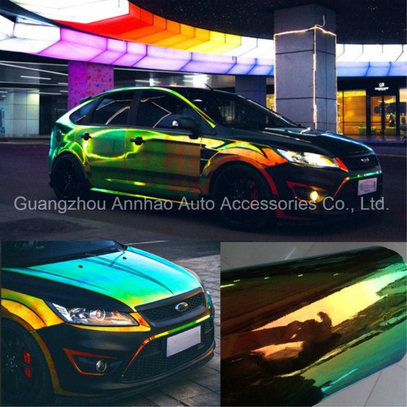 1.52*18m Car Decoration Wrapping Colorful Rainbow Mirror Chrome Vinyl