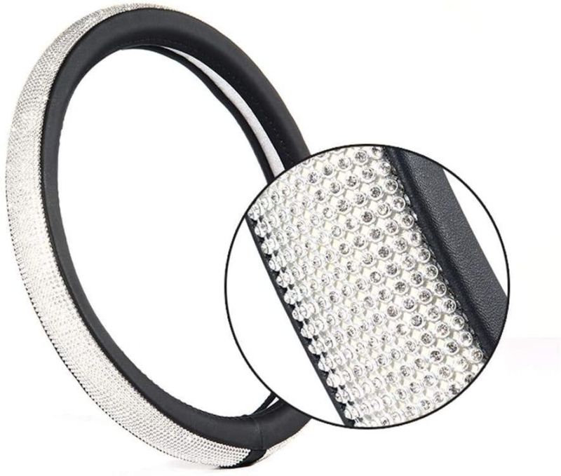 Car Accessory PU Leather Bling Steering Wheel Cover