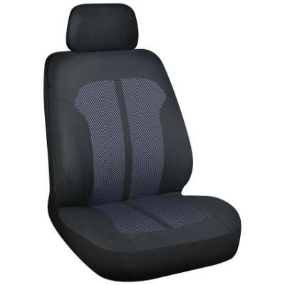 Classic Polyester Breathable Leather Car Seat Covers in Black Gray