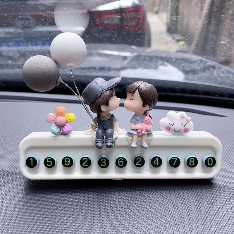 Temporary Car Parking Card Phone Number Plate Shift License Plate Auto Parts Car Accessories Couple Small Gifts for Lover Girls.