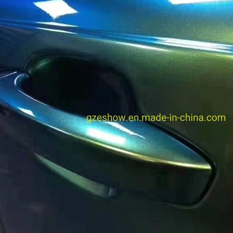 Metallic Aurora Green Film Self Adhesive Sticker