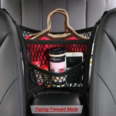 3-Layer Car Mesh Organizer, Seat Back Net Bag, Barrier of Backseat Pet Kids, Cargo Tissue Purse Holder, Driver Storage Netting Pouch