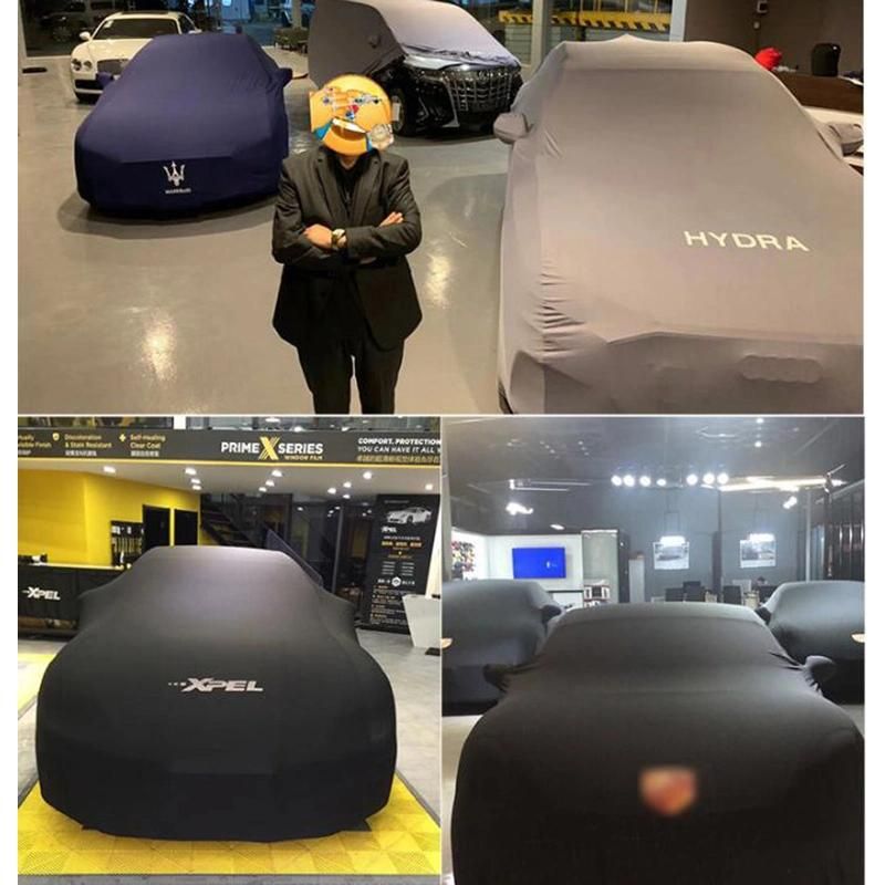 Auto Show Protection Anti-Scratch Waterproof Dust-Proof Velvet Unveiling Car Cover