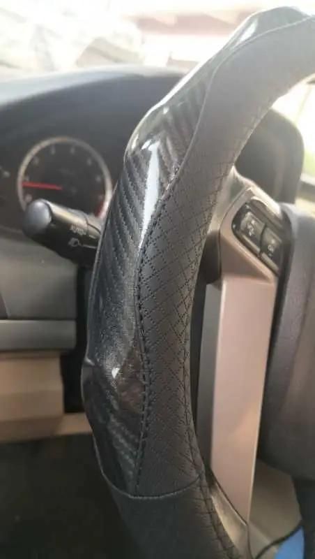 Black Microfiber Leather Steering Wheel Cover