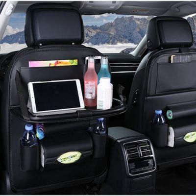 Storage Bag Organizer Foldable Table Tray Luxury Leather Car Seat Back Wyz19558