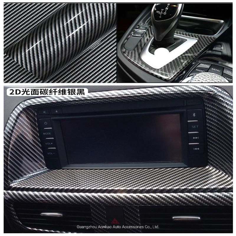 Air Bubble Channel Car Exterior Accessories 2D Carbon Fiber Vinyl