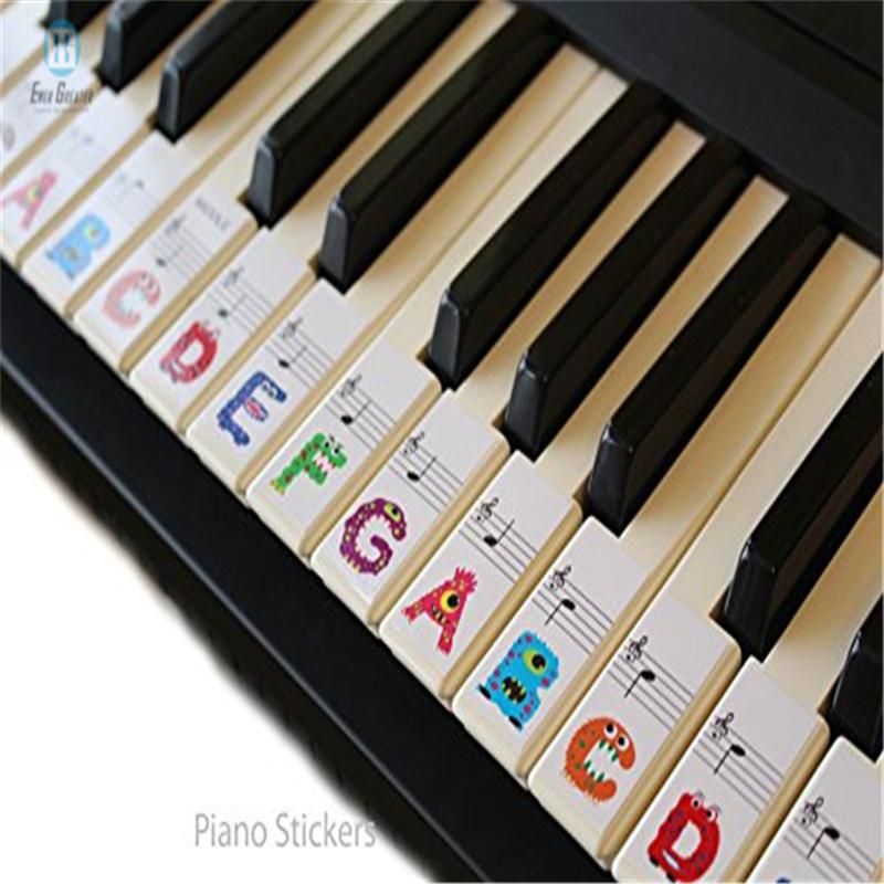 Custom Transparent Plastic Removable Piano Keyboard Note Stickers