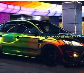 Chrome Mirror Rainbow Holographic Amber Auto Wrapping Film