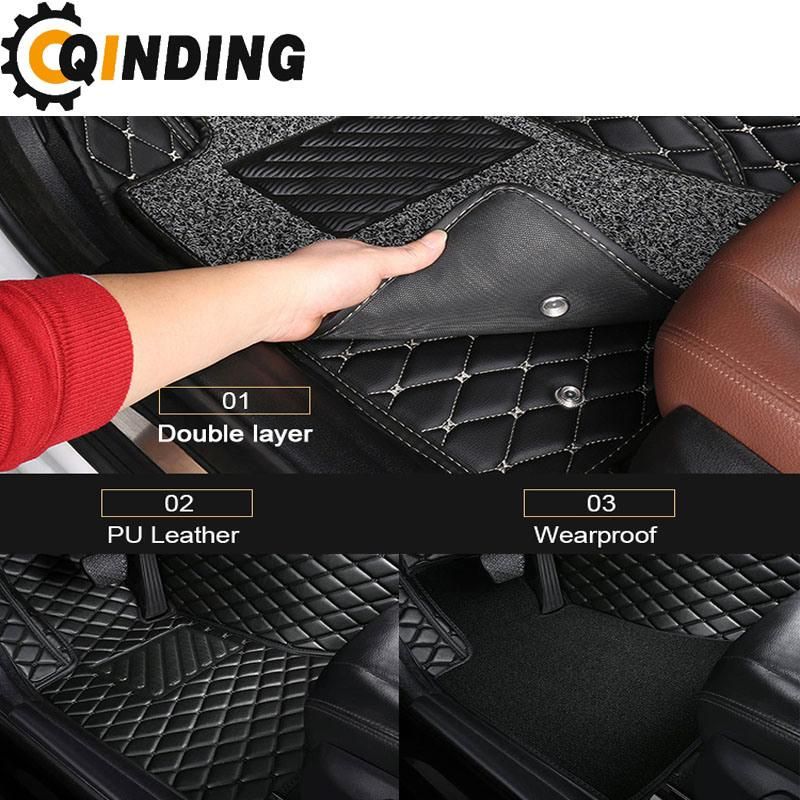 Custom High Quality 3D Eco-Friendly XPE Material+Sponge+PU Leather Car Floor Mats