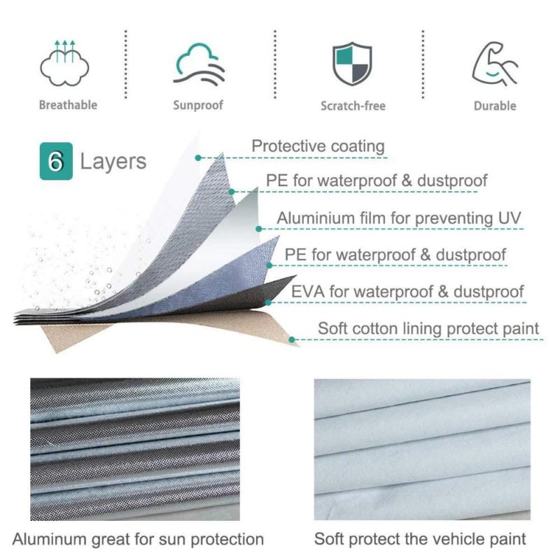 Multi-Layer PEVA Car Cover with Anti-Theft Lock and Cable for Sedan and SUV