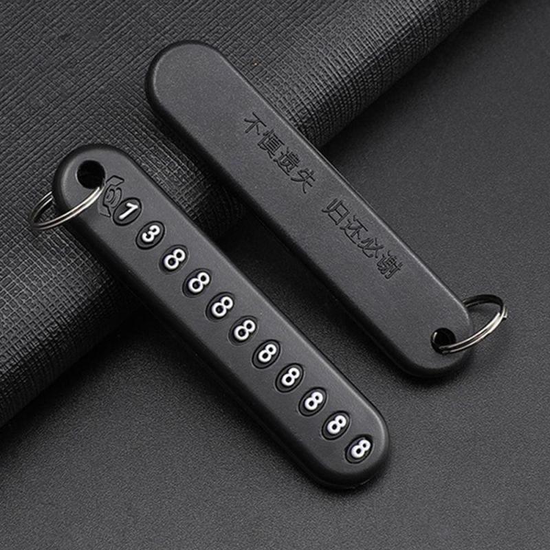 Car Keychain Pendant, Anti-Lost Phone Number Plate Car Key Chains Bag Pendant Universal Key Holder