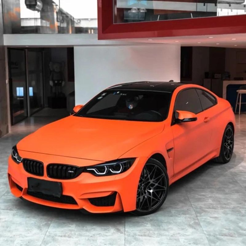 Car Body Decoration Sticker Self Adhesive Satin Matte Orange