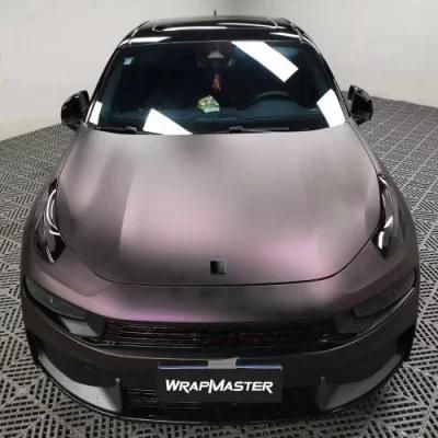 Tsautop 1.52*18m Ultral Matte Metallic Black Purple Car Wrap Vinyl Wrapping Film