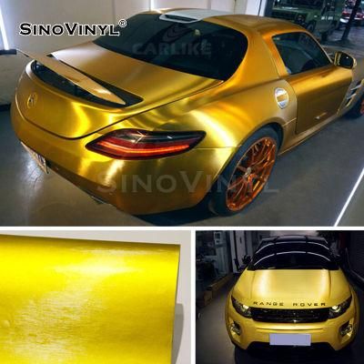 SINOVINYL Chrome Brushed Gold Professional Manufacturer Body Sticker Custom Car Wrap Vinyl