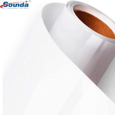 PVC Laminated Advertising Printing Material White Glue Self Adhesive Vinyl for Car