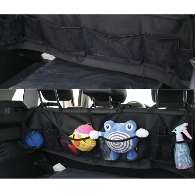 Backseat Trunk Organizer Hanging Net Pocket Bag Car Side Seat Storage Mesh Car Storage Organizer Seat Back Wyz19557