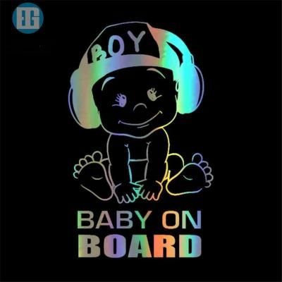 Baby Yoda on Board Stickers Funny Die Cut Decal Laptop Bumper Window Truck Car Stickers Decal