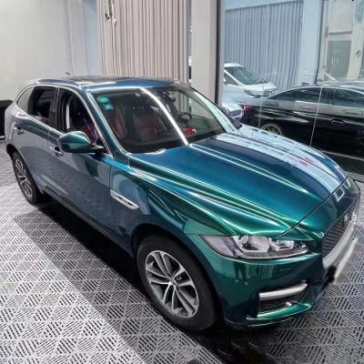 Tsautop 1.52*18m Pet Backing Super Glossy Metallic Royal Green Car Wrap Vinyl Sticker