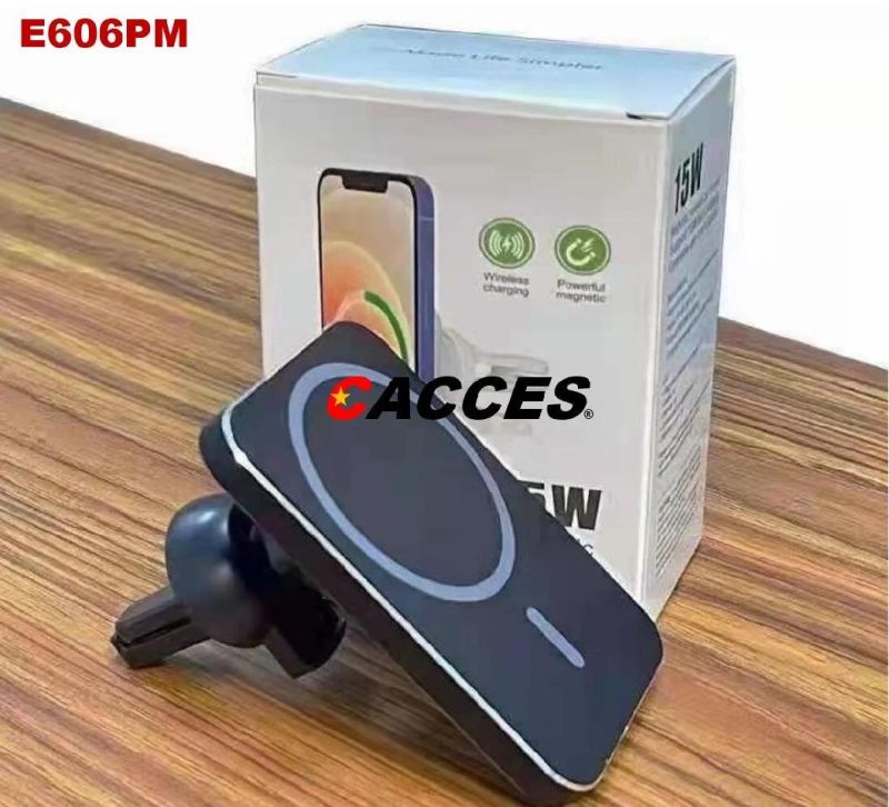 15W Qi Wireless Car Charger[Electromagnetic Sensor] Fast in Car Phone Holder Wireless Charger Automatic Vent Mount Free Clips for Air Vent/Windshield/Dashboard