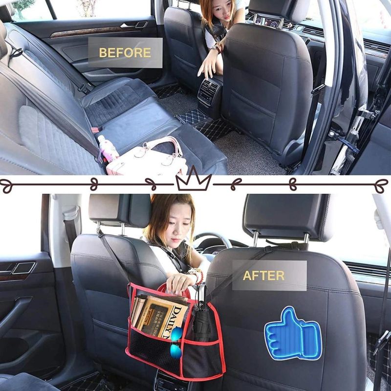 Car Net Pocket Handbag Holder Between Seats, Handbag Holder for Car Front Seat Storage and Handbag Holding Net, Car Organizer for Purse Phone Documents, Barrier