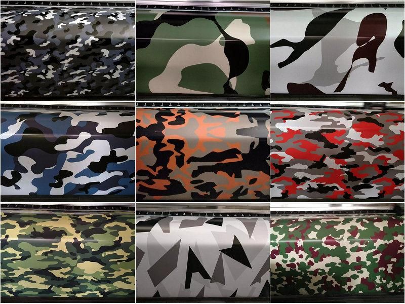 1.52*28m White and Black Snow Camouflage Vehicle Wrap PVC Styling with Air Bubble Free